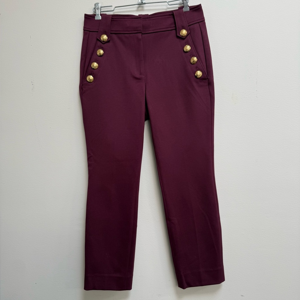 White House Black Market Maroon Trousers JOLIE straight leg. Size- 6